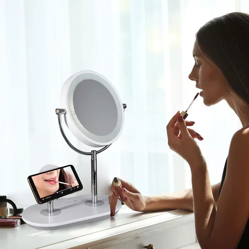 Miniatura 8 de Ottlite Espejo de maquillaje LED de carga inalámbrica - Luz de aumento iluminada con puerto USB