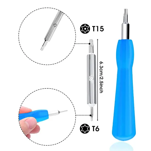 Miniatura 4 de Juego de puntas de destornillador Ring de repuesto azul y 20 tornillos para timbre T6 T15 y cable cargador de carga para timbre con video
