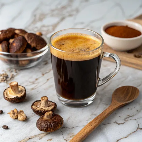 Miniatura 3 de Café de Hongos Enfoque Mejorado, Inmunidad Aumentada, Energía Mejorada 6 Hongos Adaptogénicos: Cordyceps, Reishi, Trompeta del Rey, Shiitake