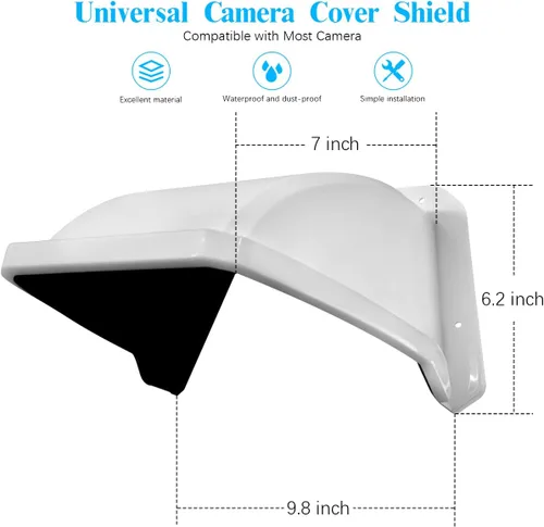 Miniatura 7 de OOSSXX Cámara de seguridad universal Sun Rain Cover Shield Cover Shield para cámara de vigilancia Techo protector para domo/Bullet cámara exterior