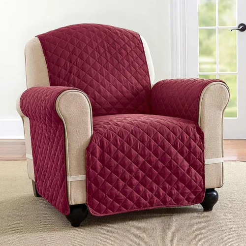 Miniatura 2 de Collections Etc - Funda protectora para muebles reversible, acolchada y resistente a derrames con lazos - Cubre el fondo del asiento, el respaldo