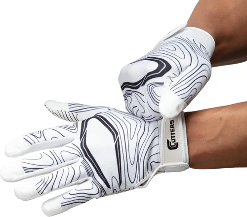 Miniatura 5 de Cutters Guantes de fútbol – Guantes de receptor de fútbol con agarre de silicona de alta adherencia, soporte y protección superiores, adultos y Topo
