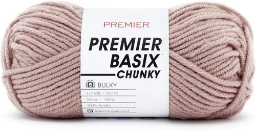 Miniatura 16 de Premier Yarns Basix Hilo Chunky Grueso, Perfecto para Elaborar Proyectos Rápidos, Peso Voluminoso, Hilo Acrílico, Acero, 3.5 onzas, 117 yardas