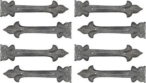 Miniatura 3 de Adonai Hardware Adonijah Bisagra falsa de aluminio para montaje frontal (6.5" x 12 Pack, Negro mate) para puertas de granero, puertas, armarios