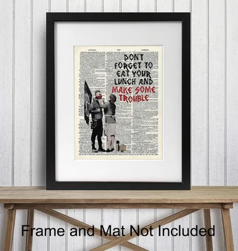Miniatura 2 de Banksy Make Some Trouble - Impresión artística de pared en la foto de la página de diccionario, es un gran regalo para decoración del hogar, sala
