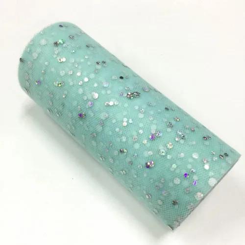 Miniatura 44 de Rollo de tul con lentejuelas con purpurina, decoración de boda, suministros de organza para fiestas de cumpleaños, carrete de tela, vestido tutú