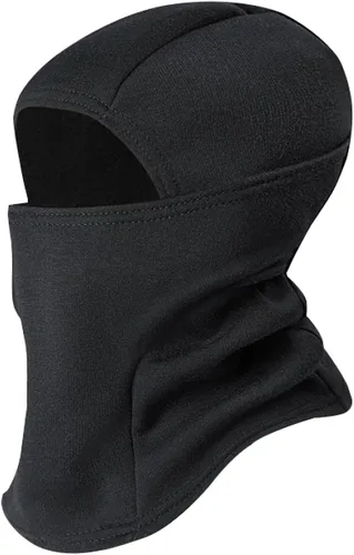 Miniatura 11 de Azarxis Gorro de niños con pasamontañas de forro polar para esquí, máscara facial de invierno, gorro ajustable con calentador doble para el cuello