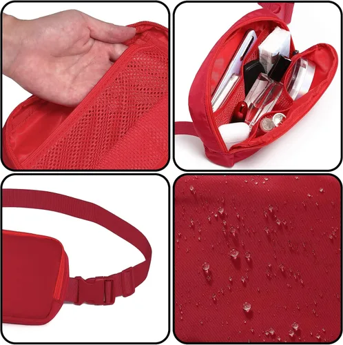 Miniatura 30 de Riñonera, bolsa para cinturón, correa ajustable ajustable de 40 pulgadas, para mujeres y hombres