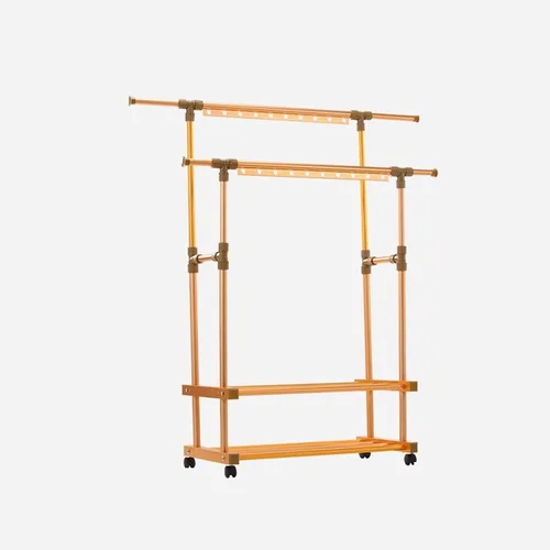 UNNS Perchero plegable de secado de suelo de 3 capas, soporte plegable para ropa de lavandería, ruedas rodantes adecuadas para balcón, lavandería,