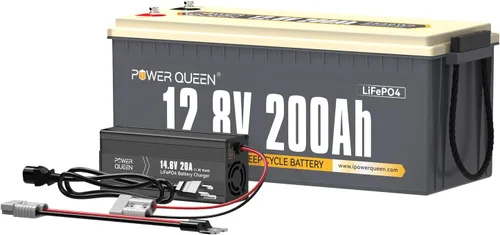 Miniatura 10 de Power Queen Batería LiFePO4 de 12.8 V 50 Ah con cargador de batería LiFePO4 de 14.6 V 10 A, BMS integrado de 50 A, batería de ciclo profundo