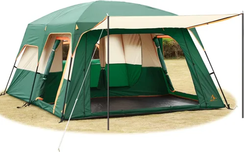 Miniatura 16 de KTT Extra Large Tent 6-10-12-14 Person(Style-B),Family Cabin Tents,2 Rooms,3 Doors and 3 Windows with Mesh,Straight Wall,Waterproof,Double Layer,Big
