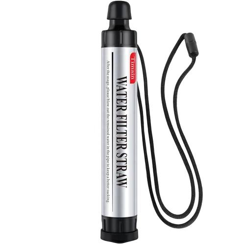 Timain - Filtro de pajita de 4 etapas de filtración, alta tasa de flujo, filtro de agua para purificador de supervivencia para kits de emergencia,