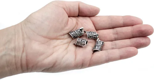 Miniatura 9 de Viking Beard Bead Coil Set (8-Pack) - Norse Rings for Hair, Dreads & Beards