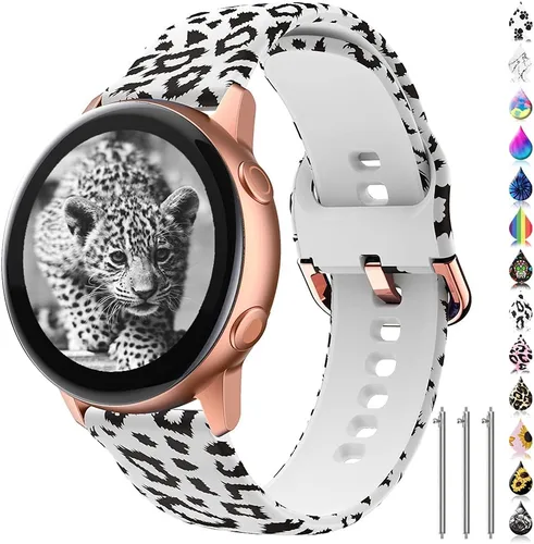 Miniatura 32 de Correas florales compatibles con Samsung Active 2, Watch Band de 1.575 pulgadas/1.732 pulgadas, Active Watch Band 1.575 pulgadas, correa de silicona