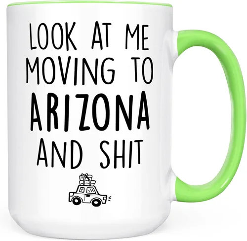Miniatura 8 de Sweet & Salty Taza con texto en inglés «Look at Me Moving to Arizona», regalos para alguien que se muda fuera del estado, «Welcome Farewell Goodbye
