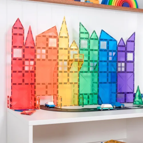 Miniatura 5 de Connetix Fichas Magnéticas Paquete Creativo Arcoíris, 102 Piezas