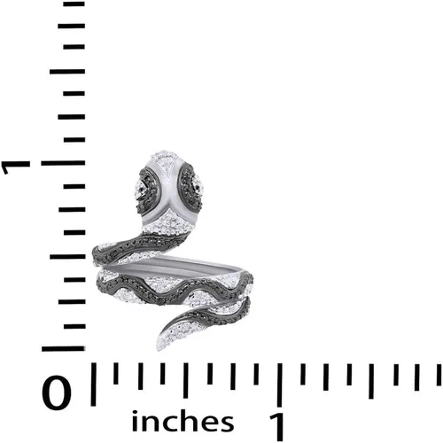Miniatura 7 de Jewel Zone US Anillo de compromiso y boda con diamantes naturales en blanco y negro (0,07 quilates)