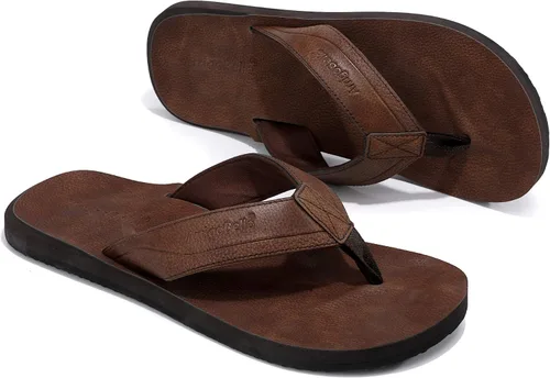 Miniatura 4 de AX BOXING Sandalias de cuero para hombre, sandalias casuales y cómodas