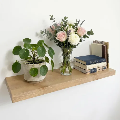 Miniatura 11 de joelsantiques Estantes flotantes de madera de 24 pulgadas para pared, 24 x 10 x 2 pulgadas, madera natural maciza de alta gama, soporte resistente