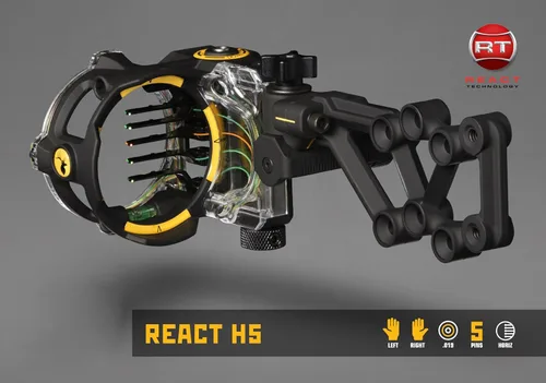Miniatura 2 de Trophy Ridge React H5 - Mira de proa, mira de 5 pines, herramienta menos ajuste de viento y elevación, nivelación de segundo eje, luz de clic