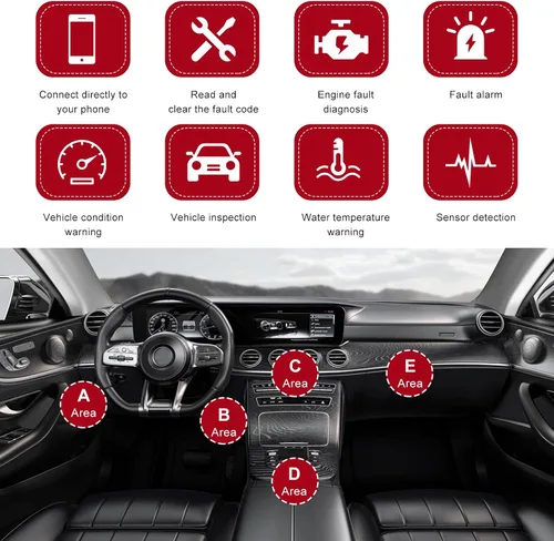 Miniatura 5 de Escáner Bluetooth OBD2 para Coche, Lector de Códigos de Diagnóstico Inalámbrico OBD II, Herramienta de Escaneo Bluetooth, Adaptador Universal