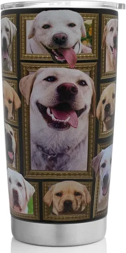 Miniatura 11 de Vaso de perro pastor australiano con tapa, a prueba de derrames, taza de viaje para café helado, botella de agua aislada de acero inoxidable de 20