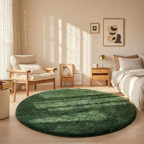 Miniatura 156 de Ophanie Alfombra Verde de Césped, Alfombras de Área para Dormitorio, Alfombra Shag Esponjosa de 4x6 pies, Suave Peluda Afelpada Linda para Niños 7