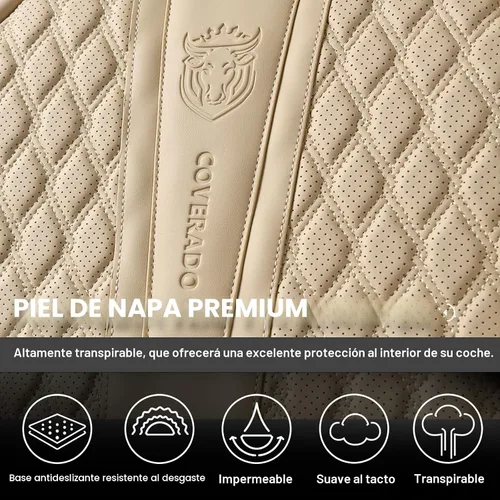 Miniatura 6 de Coverado Juego completo de fundas de asiento de automóvil, fundas de asiento de piel de napa para automóvil, protector de asiento de automóvil
