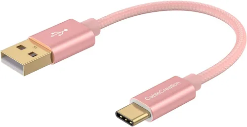 Miniatura 20 de CableCreation Cable USB corto a USB C de 1 pie, cable USB A a USB C de 3A de carga rápida trenzado USB C macho a USB macho para Power Bank, Galaxy