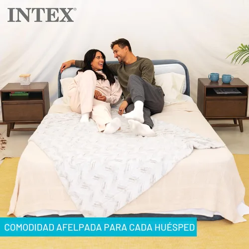 Miniatura 3 de Intex 64447ED Dura-Beam Deluxe Ultra Plush - Colchón de aire con cabecera: Fiber-Tech – Tamaño Queen – Bomba eléctrica incorporada – Altura de cama