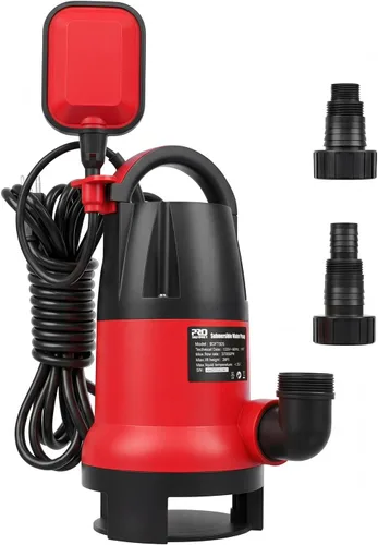 Miniatura 8 de Bomba de sumidero, Prostormer 1HP 3700GPH Bomba sumergible para agua limpia/sucia con interruptor automático de flotación para alberca, estanque