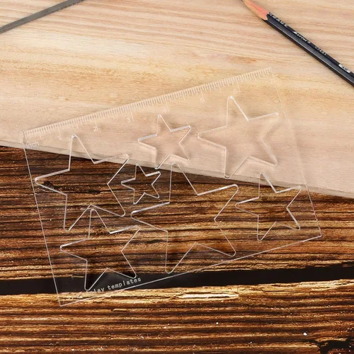 Miniatura 4 de Plantilla de plantilla de enrutador Plantillas de incrustaciones de enrutador de estrellas, herramienta de enrutador decorativo, plantillas