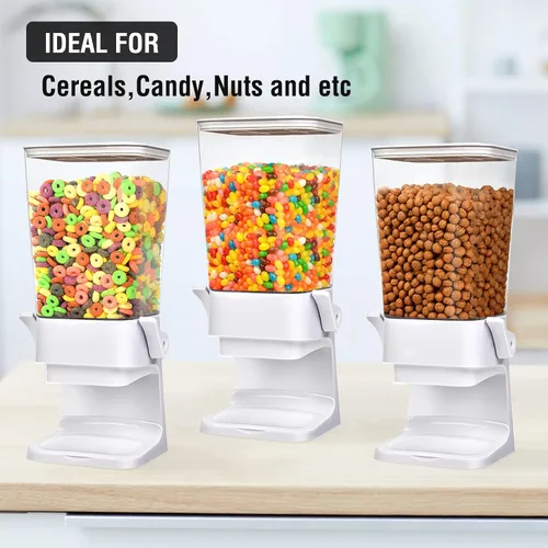 Miniatura 4 de Dispensador de cereales para encimera, contenedores grandes de almacenamiento de cereales, dispensador para despensa, dispensador de alimentos secos