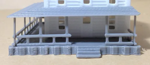 Miniatura 3 de Outland Models Tren Railway Layout Country Casa de 2 pisos Blanco Escala N 1:160