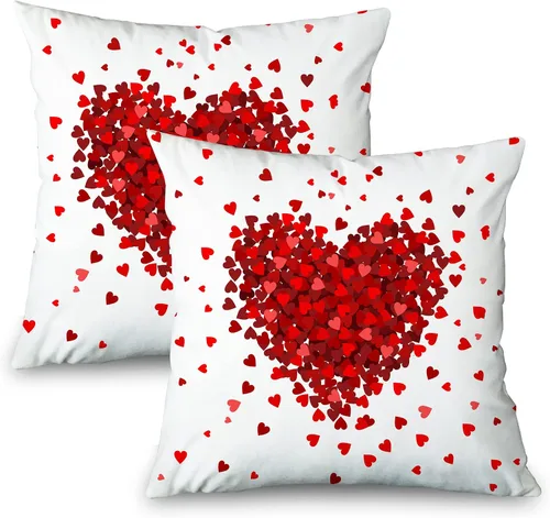 Miniatura 6 de Juego de 2 fundas de almohada de corazón para el día de San Valentín de 20 x 20 pulgadas, regalos románticos de San Valentín, Día de la Madre
