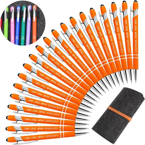 Miniatura 30 de Bolígrafos personalizados con lápiz óptico y grabado gratis, bolígrafos personalizados para negocios, graduación, aniversarios (hasta 500 unidades)