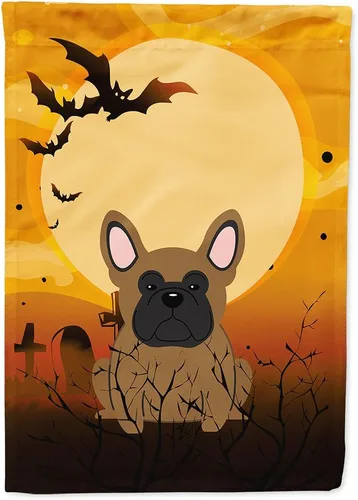 Miniatura 118 de Caroline's Treasures BB4307GF - Bandera de Halloween Airedale para jardín, bandera decorativa para patio exterior, obras de arte de patio, macizos