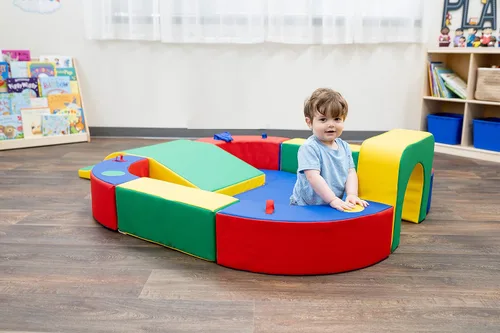Miniatura 2 de Children's Factory Anillo de juego con túnel y tobogán, primario, CF322-162, escalador de espuma para bebés, juguete de escalada para niños y niños