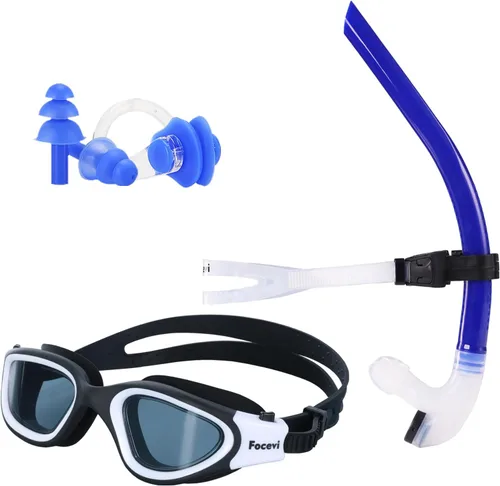 Miniatura 11 de Snorkel de natación para natación de vueltas, sin ruido fuerte de gorgoteo, no lastima la frente, no se desliza, entrenamiento de esnórquel frontal