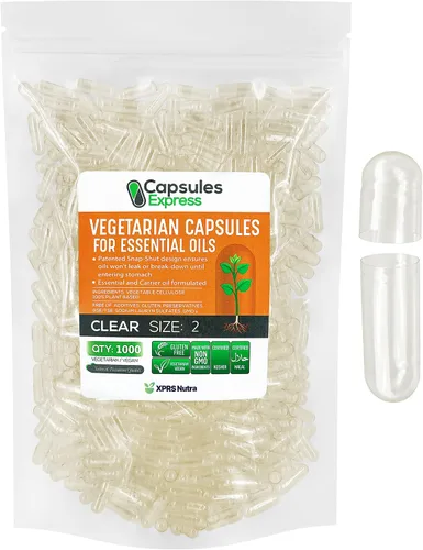 Miniatura 7 de XPRS Nutra Cápsulas veganas vacías de tamaño 0 – 100 cápsulas vegetales transparentes para aceite esencial – Tapas de verduras vacías – El relleno