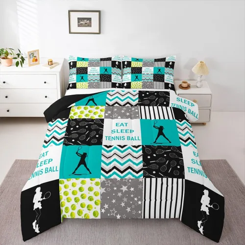 Miniatura 23 de Erosebridal Edredón de baloncesto para niños, juegos deportivos, inserción de edredón individual para niños, adolescentes y adultos, juego