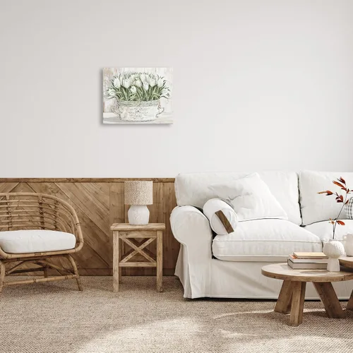 Miniatura 24 de Stupell Industries Lienzo decorativo para pared con diseño de pájaros y prado, diseño floral de Nan, 20 x 16 pulgadas