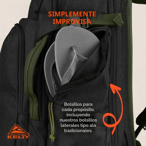 Miniatura 6 de Kelty Mochilas para viajeros Redwing, paquete de viaje para viajes de aventura Oliva quemada y negro