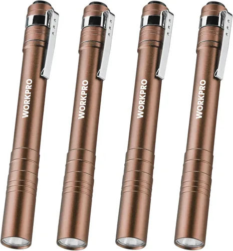 Miniatura 10 de WORKPRO Luz de bolígrafo LED, Linternas de bolígrafo de aluminio, Linterna de bolsillo con clip para inspección, emergencia, uso diario, 2