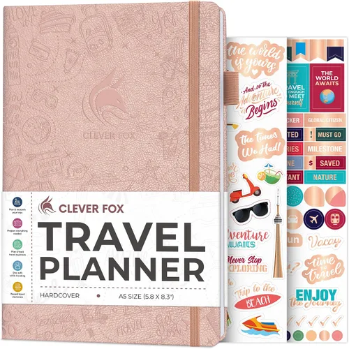 Miniatura 10 de Clever Fox Bolsillo para diario de viaje, organizador de itinerarios de vacaciones y viajes por carretera, diario de memoria de viaje, cuaderno