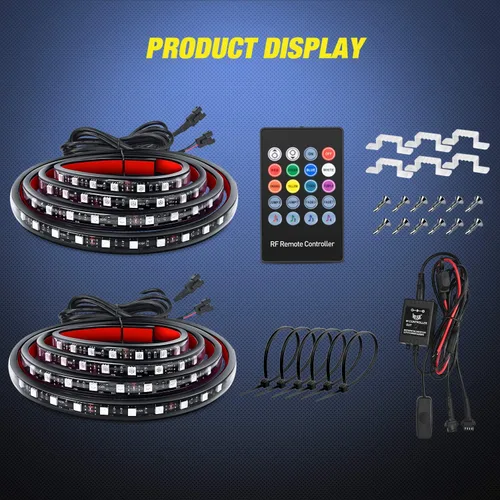 Miniatura 9 de Nilight - TL-31 Kit de tira de luz RGB de 60 pulgadas para caja de camión, 180 LED, control remoto RF con interruptor de encendido y apagado