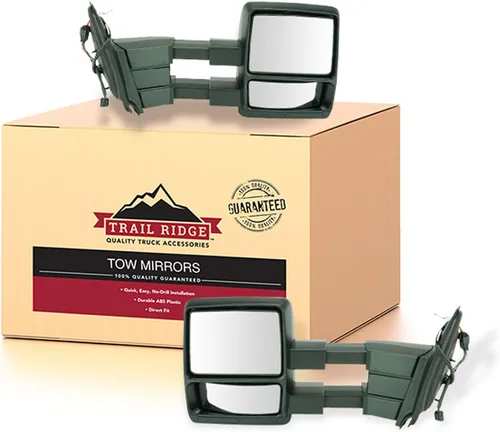Miniatura 86 de Trail Ridge Juego de espejos de remolque de 2 piezas para el lado del conductor y del pasajero compatible con Ford F-150 FO1320479 FO1321479