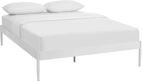 Miniatura 10 de Modway Elsie - Base de cama de metal con soporte de tablillas, tamaño King, color marrón