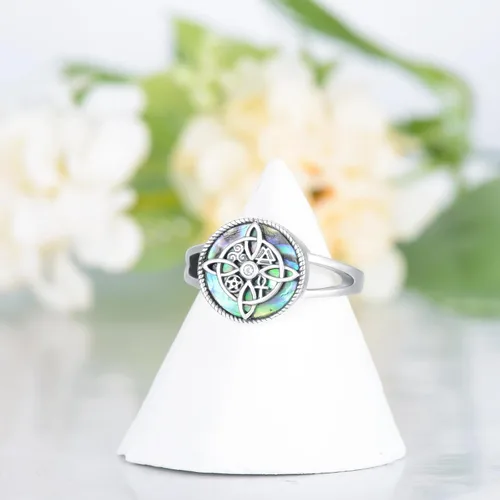 Miniatura 5 de YAFEINI Anillo de nudo de bruja de plata de ley con nudo de bruja celta, regalo de joyería para mujeres