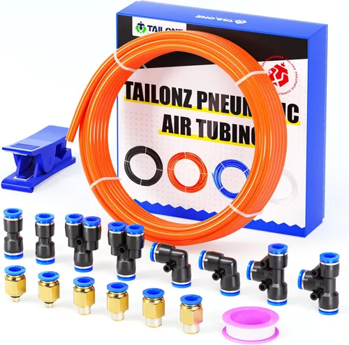 Miniatura 14 de TAILONZ PNEUMATIC Azul 0.236 in OD 0.157 in ID poliuretano PU manguera de aire tubo kit 32.8 ft 32.8ft